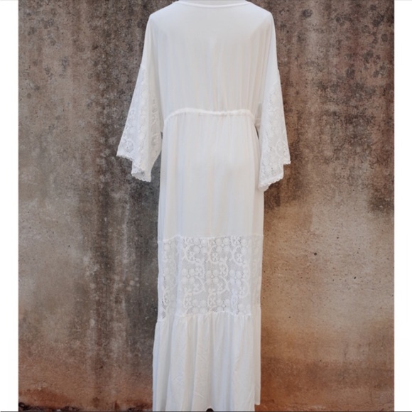 #150 NEW! Zilara Bohemian Cotton Lace Maxi Dress - Picture 7 of 7
